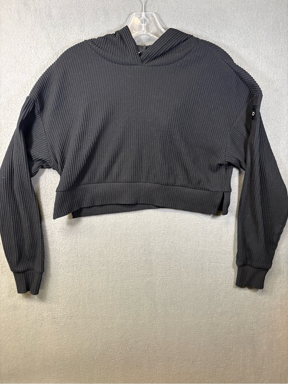 Alo Yoga Muse Ribbed Hoodie Black Size Small